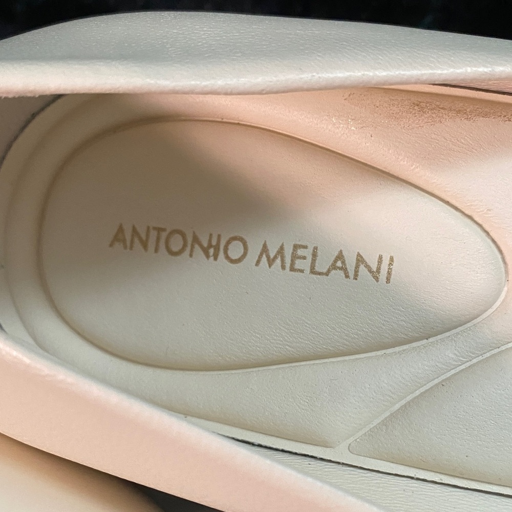 ANTONIO MELANI Light Cream Pointed-Toe Pumps - Picture 2 of 9